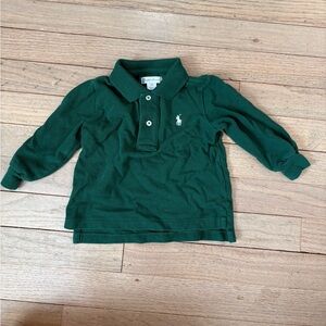 Ralph Lauren Baby Long Sleeve Polo Shirt - Dark Green